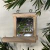 Small Pine Bird Mirror With Perch